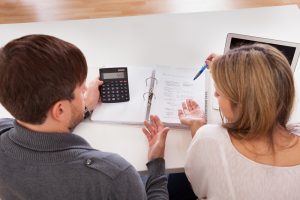 Couple managing their finances