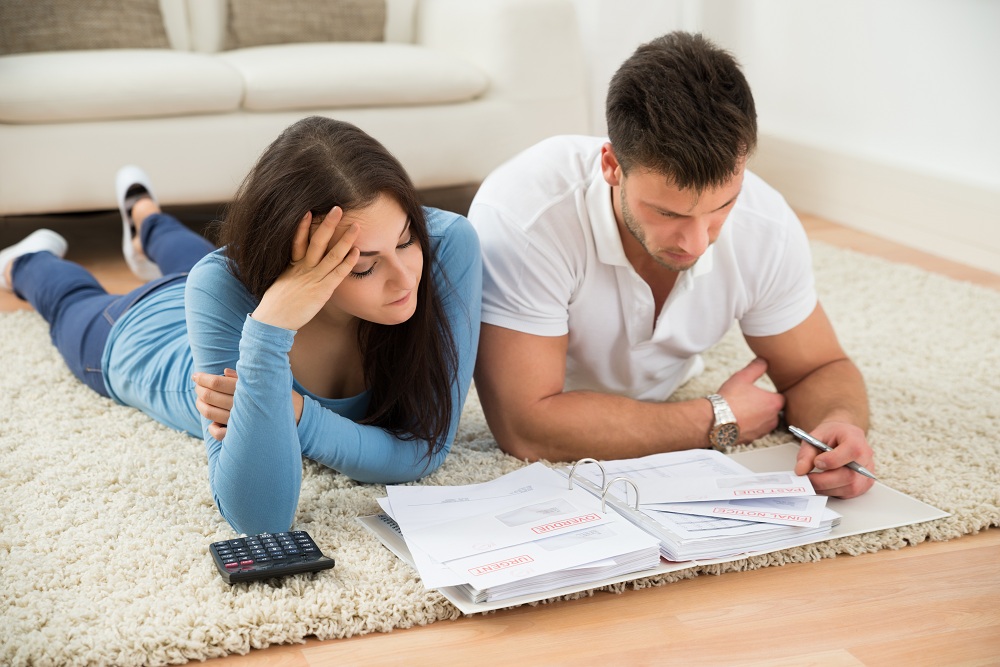 Couple reviewing their finances