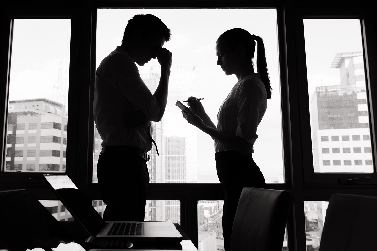 Stressed businesspeople in the office