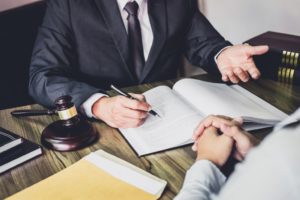 lawyer and client consultation