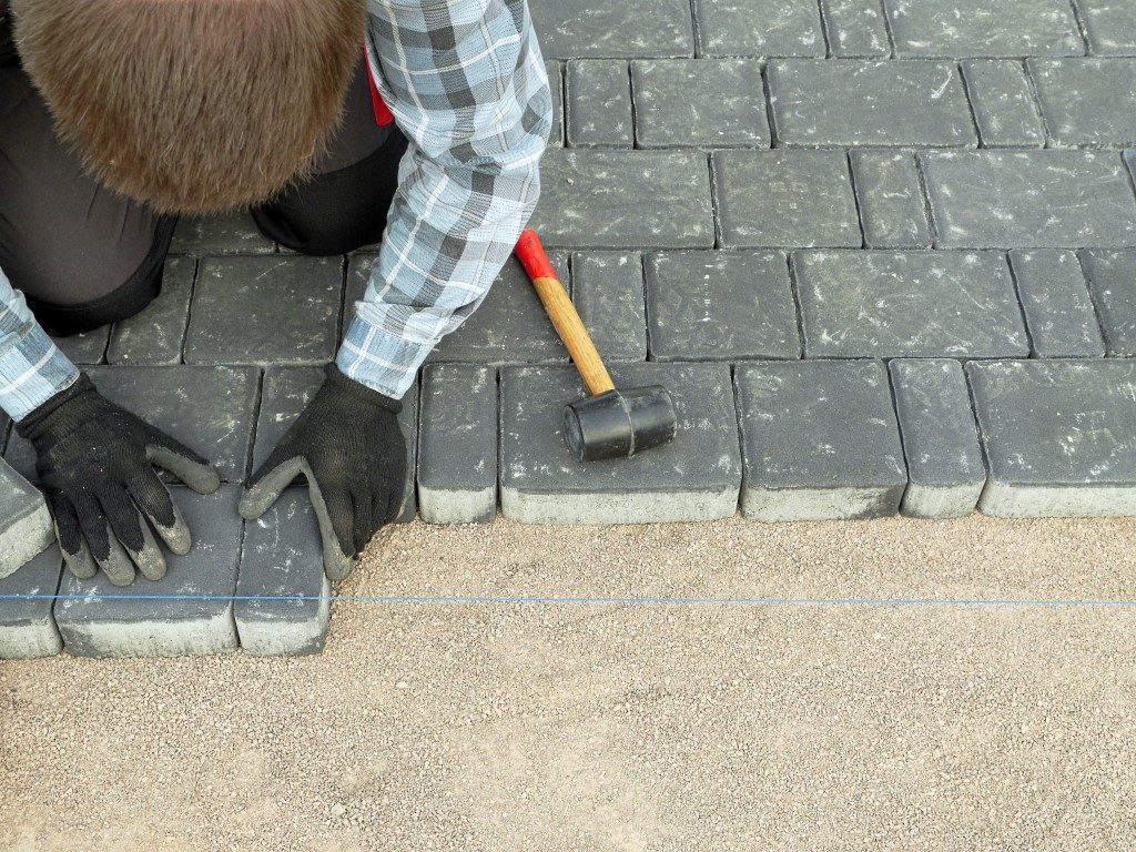 pavement blocks on driveway