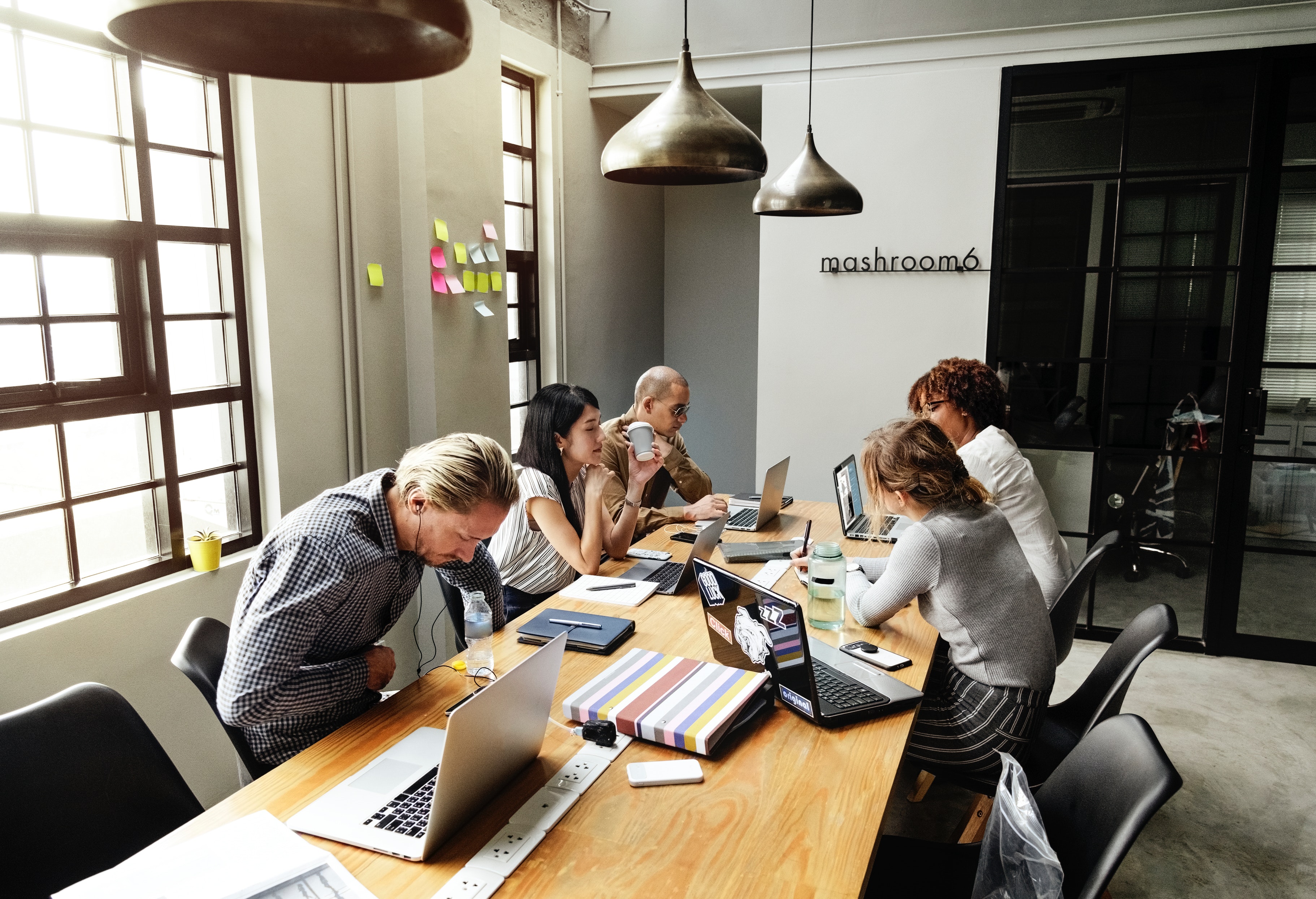 Employees in a meeting