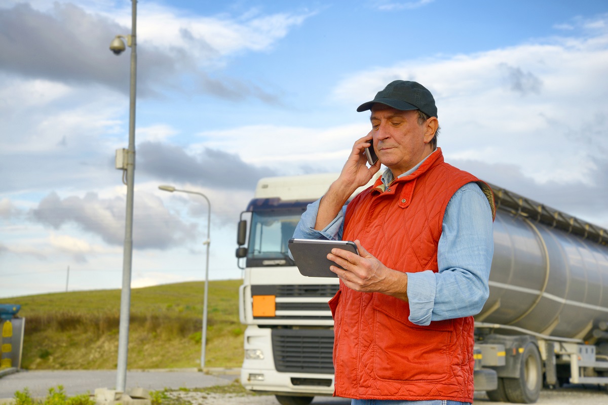 truck driver on a call