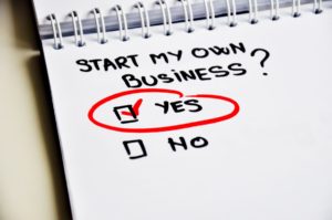 start my own business written on notepad with yes encircled and checked