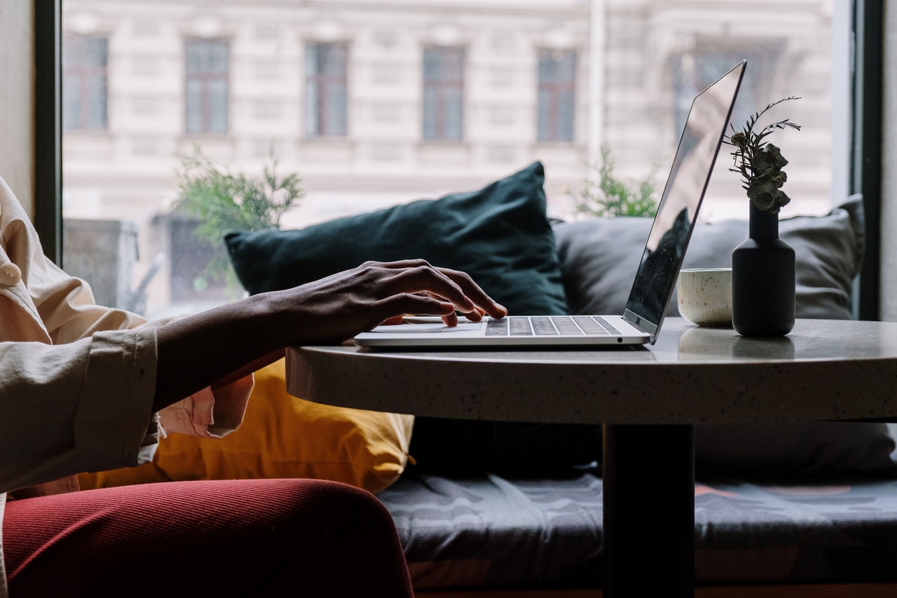 person using a laptop