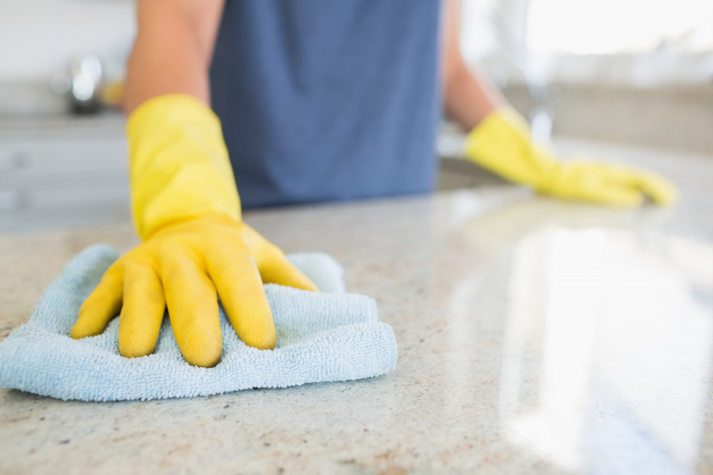 cleaning counter