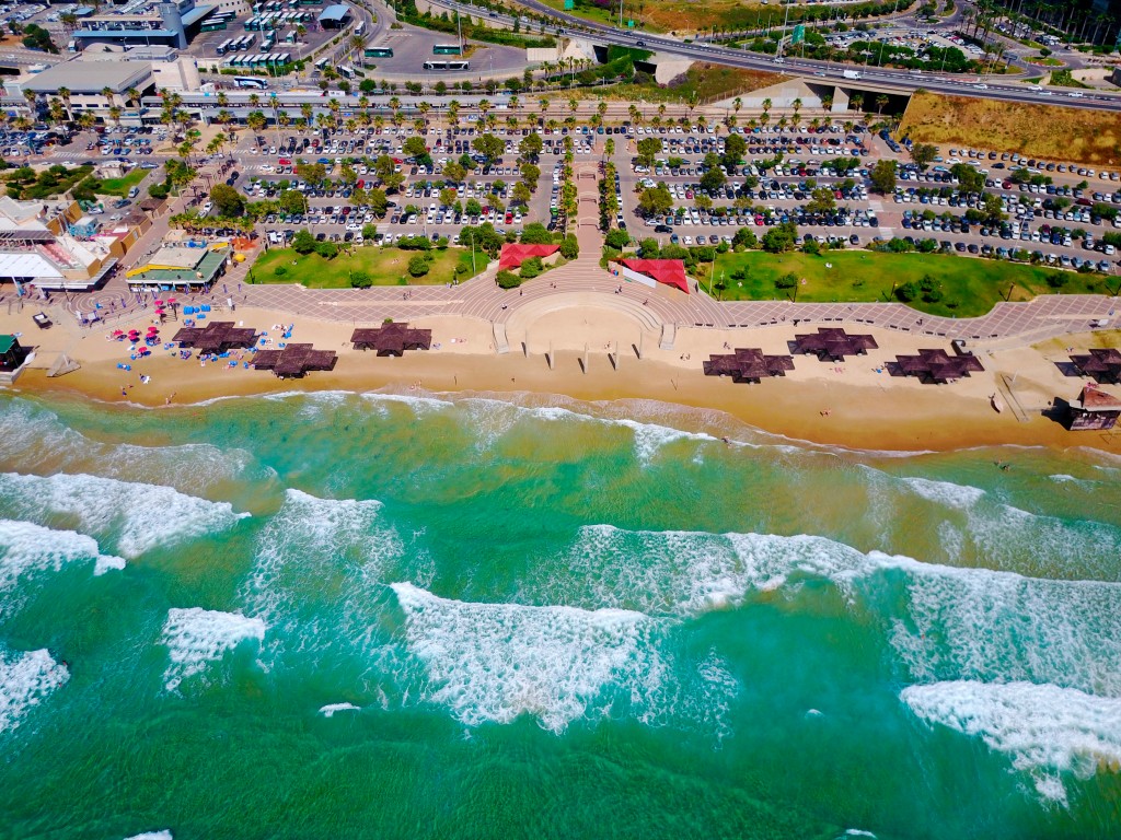 aerial view of a beach